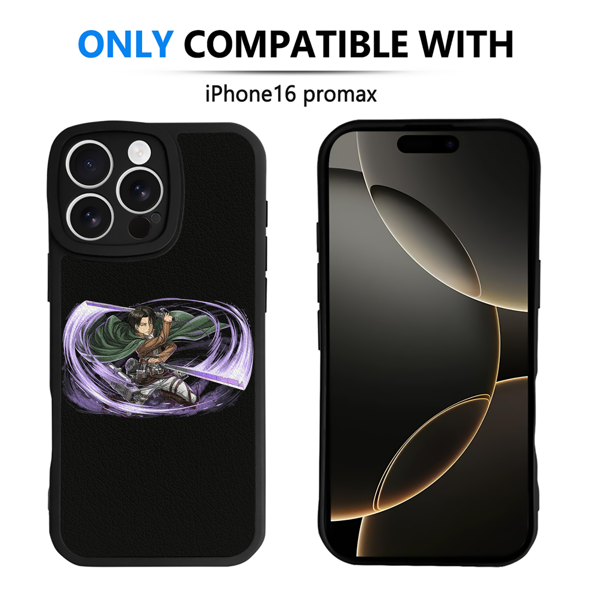 （画像用） 進撃の巨人 リヴァイ·アッカーマン Attack on Titan Levi Ackerman 【iPhone 16シリーズ対応】シリコンスマホケース（レザー調） 材質：シリコン